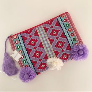 Shiraleah Boho Embroidered Pouch Clutch NWT